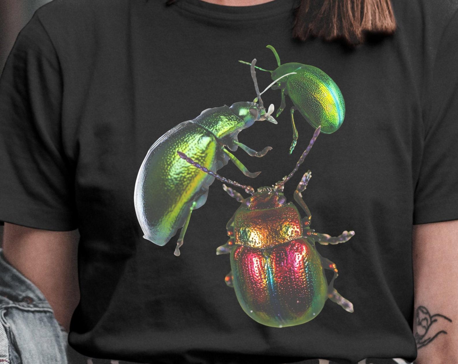 Colorful Beetle Print Shirt, Entomology Gift, Nature Lover Tee 2XL