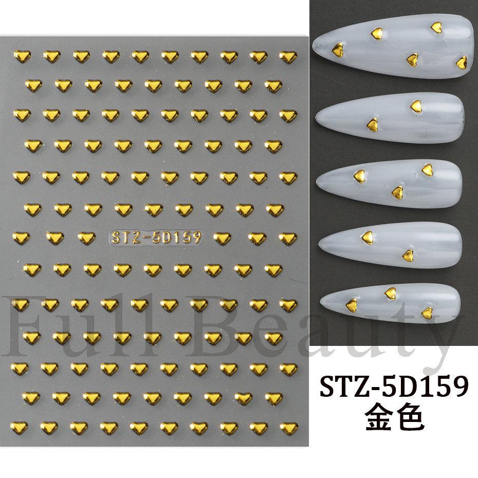 1PC embossed 5D liquid metal star, moon, and heart clock nail sticker, adhesive nail art sticker, holiday gift.