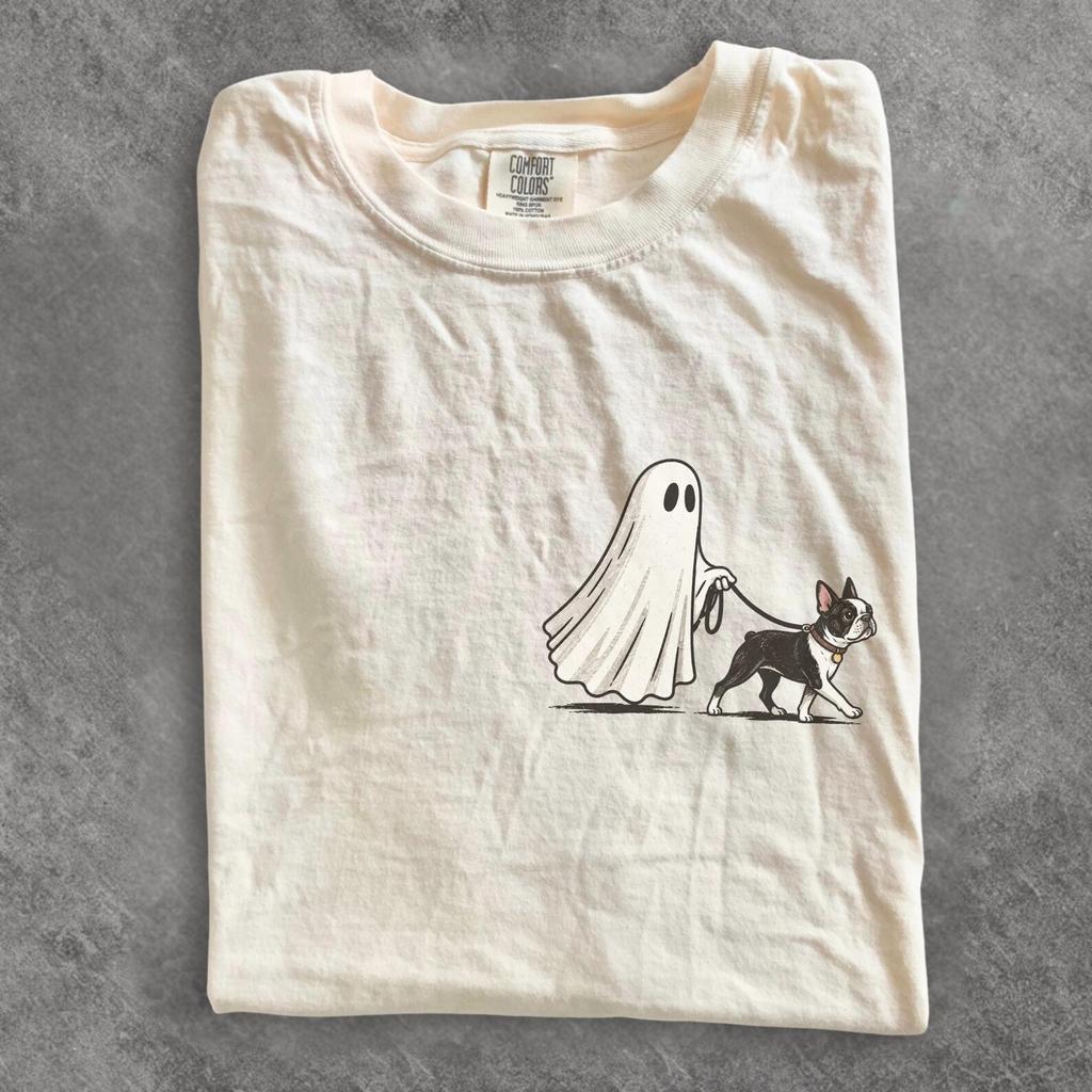 Comfort Colors® Boston Terrier Ghost Shirt, Boston Terrier Halloween Shirt, Cute Boston Terrier Halloween Shirt, Bostie Ghost Shirt, Fall