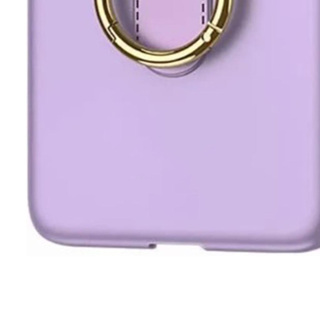 Phone Case for Samsung Galaxy Z Flip 3 Built in Screen Protector Phone Back Cover with Kickstand Ring Holder Purple
