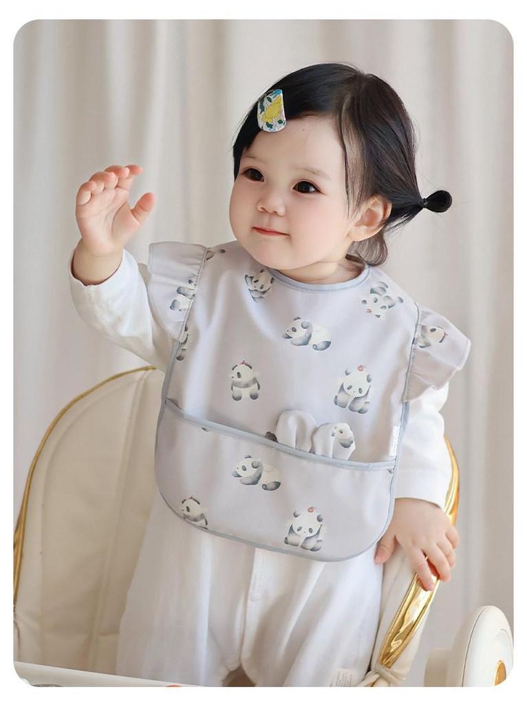 Waterproof Sleeveless Baby Feeding Bib - Lace, Stain-Proof Coverall for Infants & Toddlers