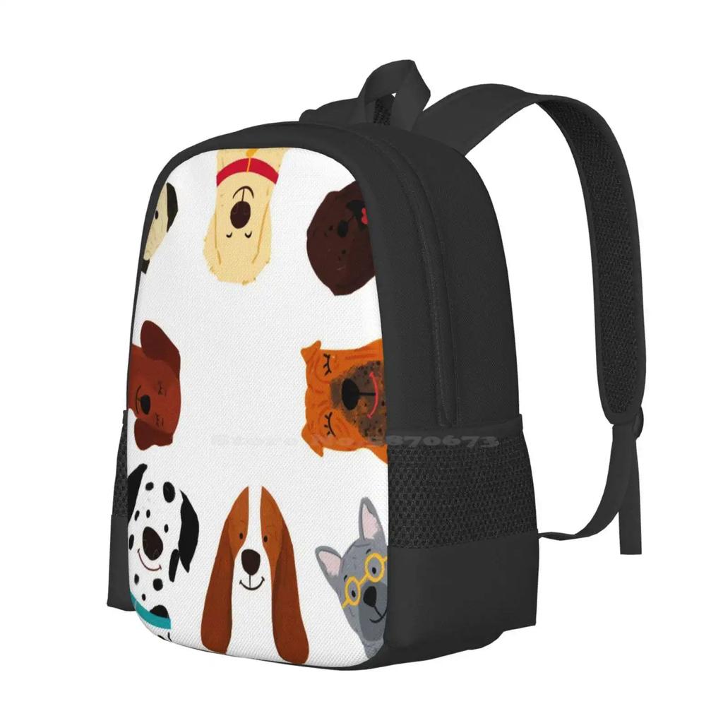 Dogs! Bag Backpack For Men Women Girls Teenage Dogs Pugs French Bulldog Labrador Cute Animal Kids