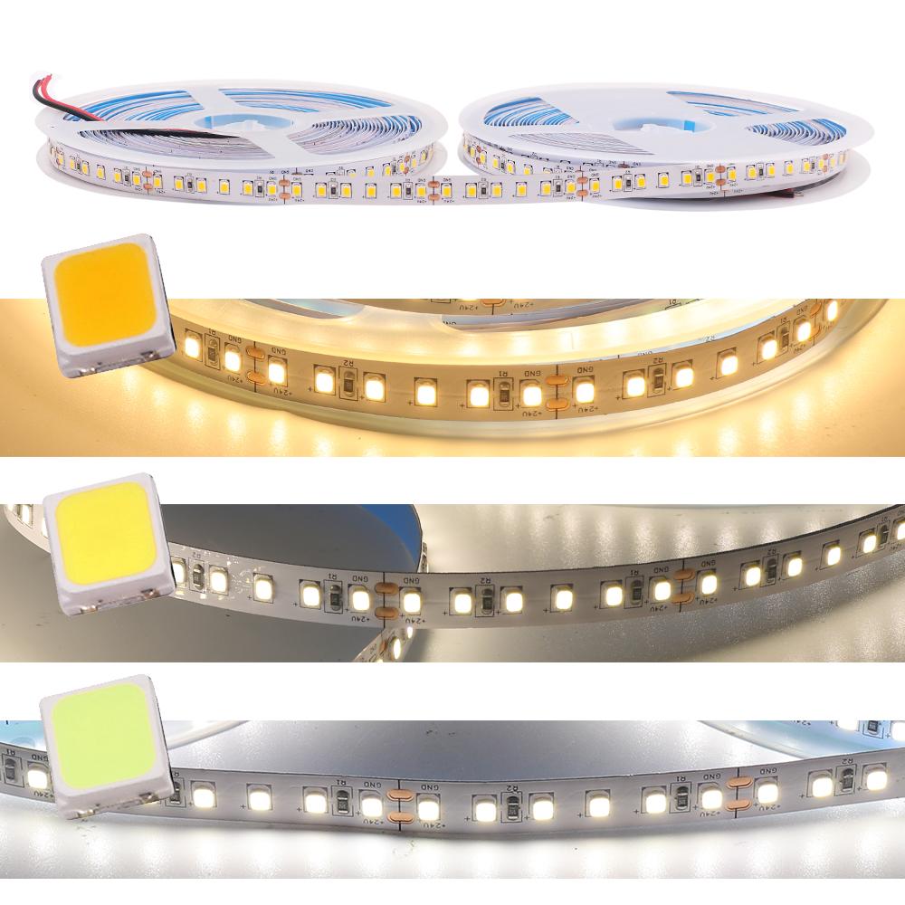 5M 10M 20M 24V LED Strip Light 2835 120LEDs/M Flexible Tape Ribbon Adhesive LED Rope Light 3000K 4000K 6000K for Home Decor