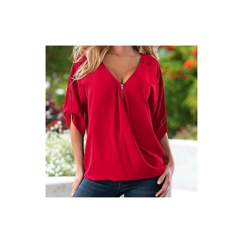 Relaxed Fit Polyester Long Sleeve Vneck Shirt For Women With Spliced Pattern Perfect For Spring