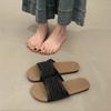Fashion comfortable versatile new woven sandals one-word slippers beach casual versatile cool slippers women