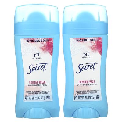 PH Balanced Antiperspirant/deodorant, Clear Solid, Powder Fresh Scent, Twin Pack, 2.6 Oz (73 G) Each