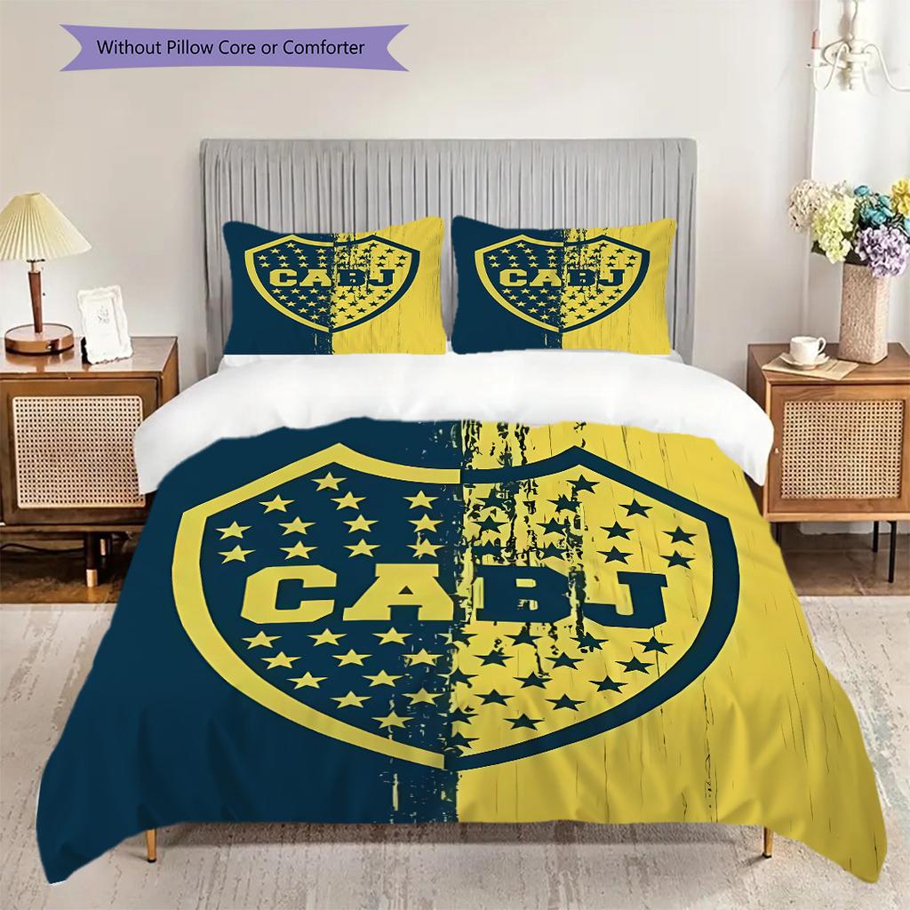 Boca Juniors Pattern Bedding Quilt Set Quilt Cover Pillowcase Home Decoration Birthday Gift (1 * duvet cover + 2 * pillowcase, without core)