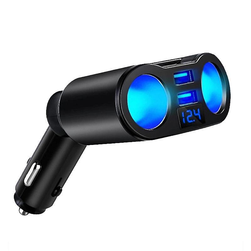 Încărcător auto USB dublu cu separator rotativ pentru brichetă