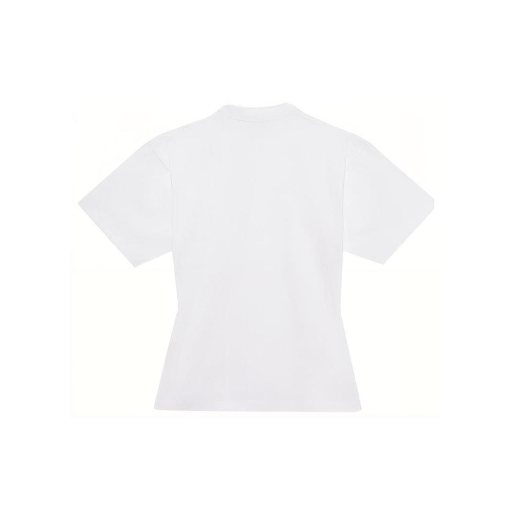 Balenciaga Curved T Shirt 'White/Black' 641590TJV969040