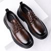 Men's Luxury Leather Shoes Classic Casual Style Party Business Office Outdoor Fashion Thick Soled Shoes Lace Up Derby New