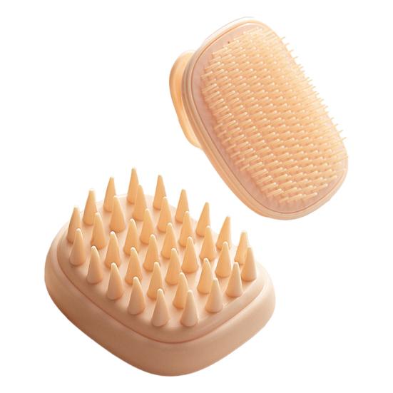 

Shampoo Comb Soft Flexible Silicone Bristles Promotes Hair Growth Deep Cleansing Scalp Massage Brush Hair Care Tool рожевий