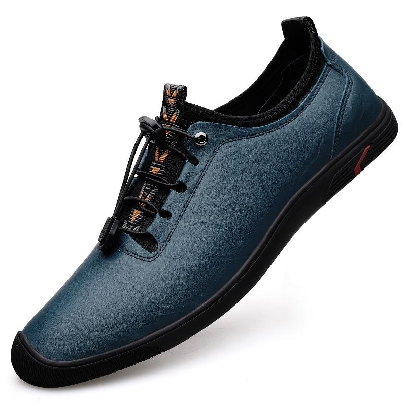 

Кожаная обувь с ручной царапиной весенне-осенняя универсальная мягкая подошва круглый носок на шнуровке универсальные повседневные лоферы мужская обувь 46