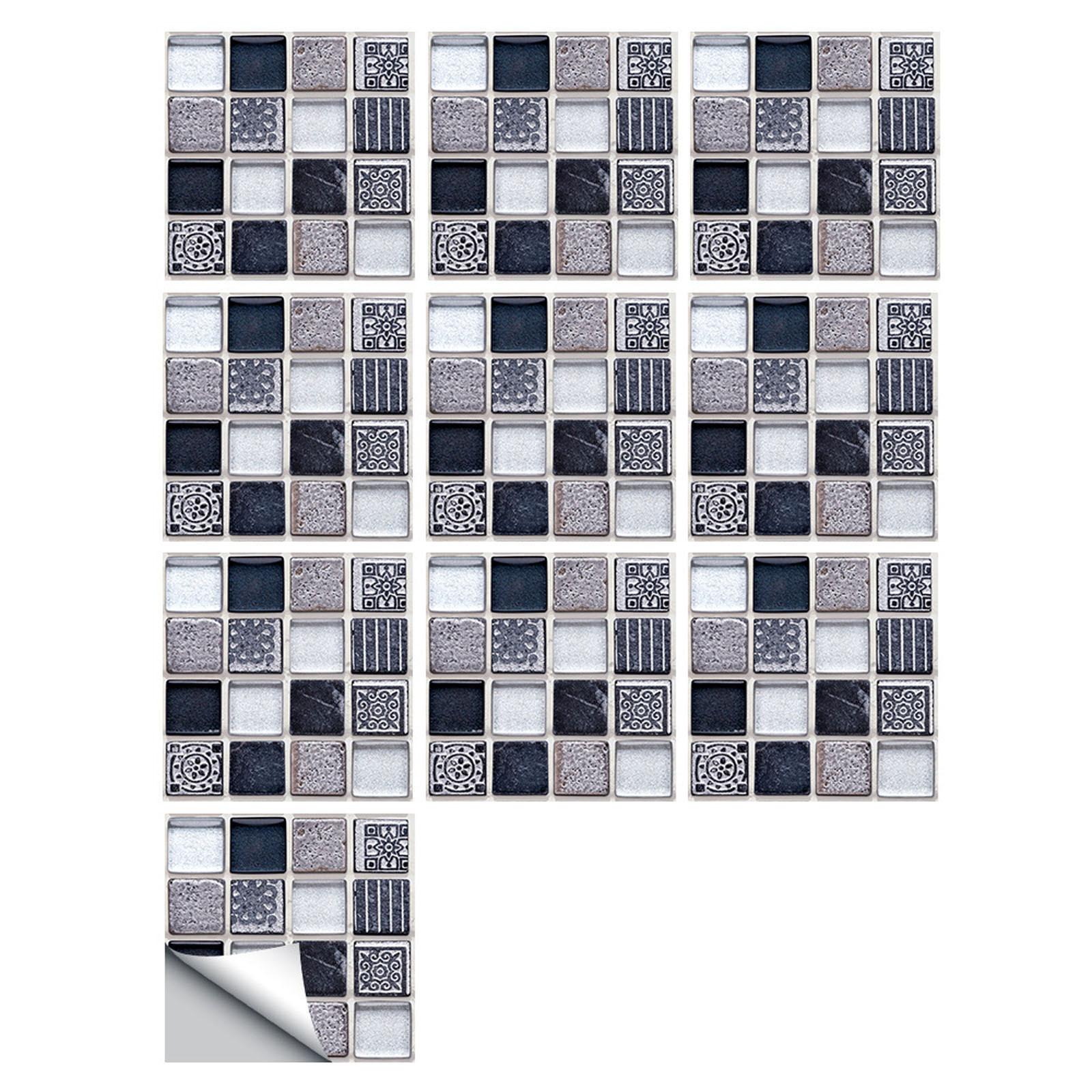 

1 комплект, 10 шт., самоклеящаяся плитка, 3D наклейка, наклейка на стену для кухни, ванной комнаты, украшение One Size