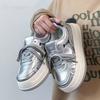 Campus Style 22 Autumn Leather Thick-soled Silver Sweet Muffin Bottom Lightweight Wear-resistant Board Shoes