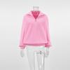Autumn Winter New Women Casual Outerwear Top French Minimalist Loose Fit Fashion Sports Sweatshirt Solid Color