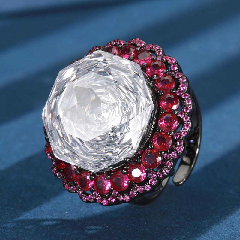 

Ювелирные изделия Медное основание Золотое покрытие Роза Огранка Круглый Темперамент Легкая Роскошь Комплект Женский 18мм Ювелирные изделия