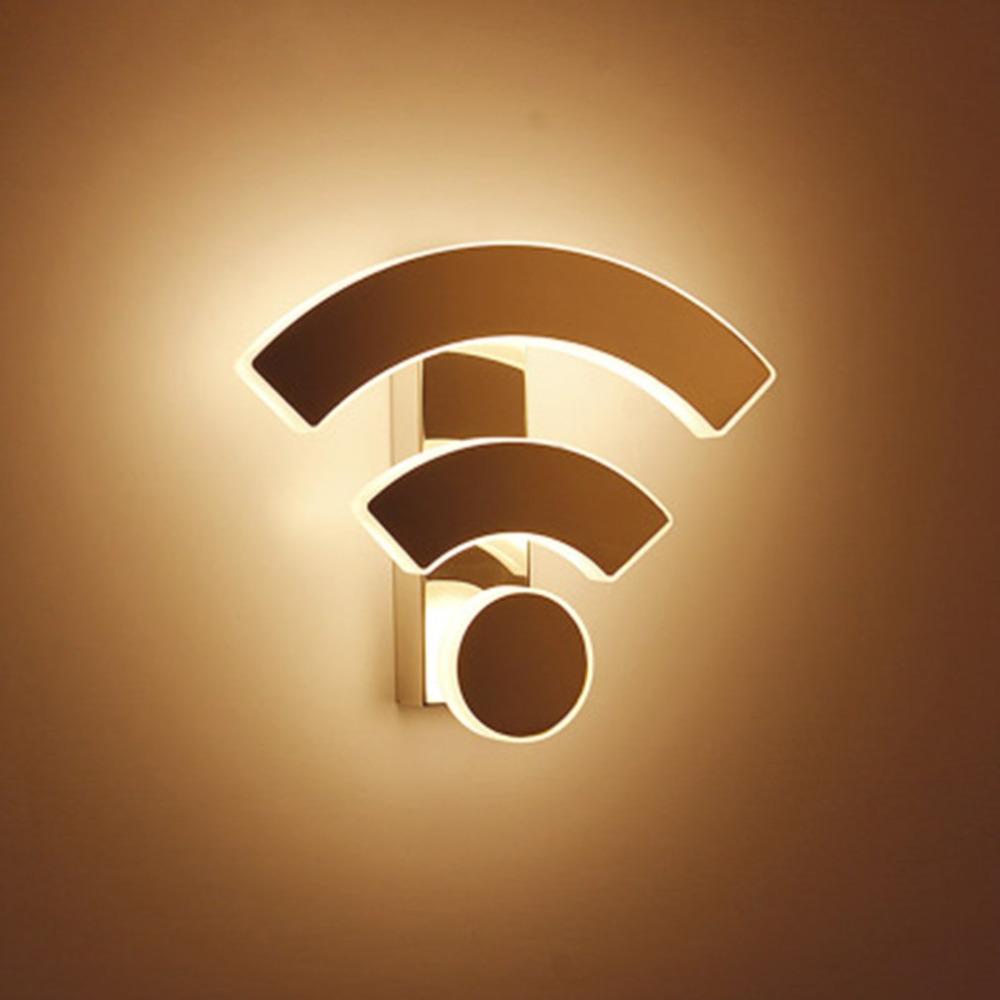 

WIFI Логотип Форма настенный светильник акриловые светодиодные внутренние настенные светильники светодиодные настенные бра лампы для спальни гостиной лестницы теплый белый цвет