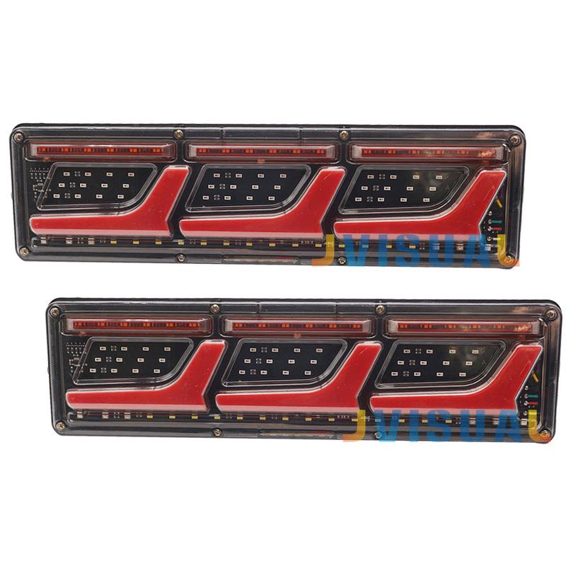 2PCS Truck Taillights Waterproof/hit Car Truck Rear Taillight Warning Lights Flow Signal Steering Brake Reversing Fog Lamp
