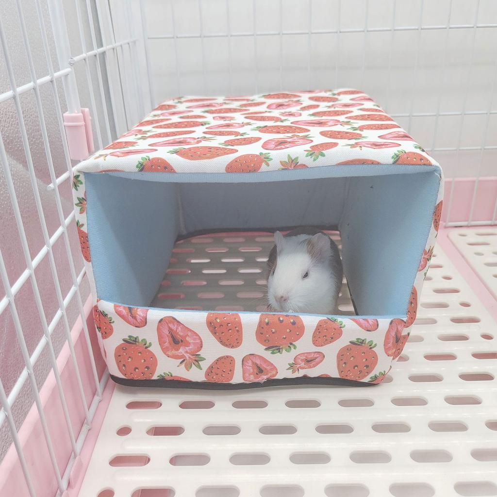 Guinea Pig Warm Bed Small Pet Winter House Bottomless Hideout for Hamster Chinchilla Squirrel Hedgehog Sleeping
