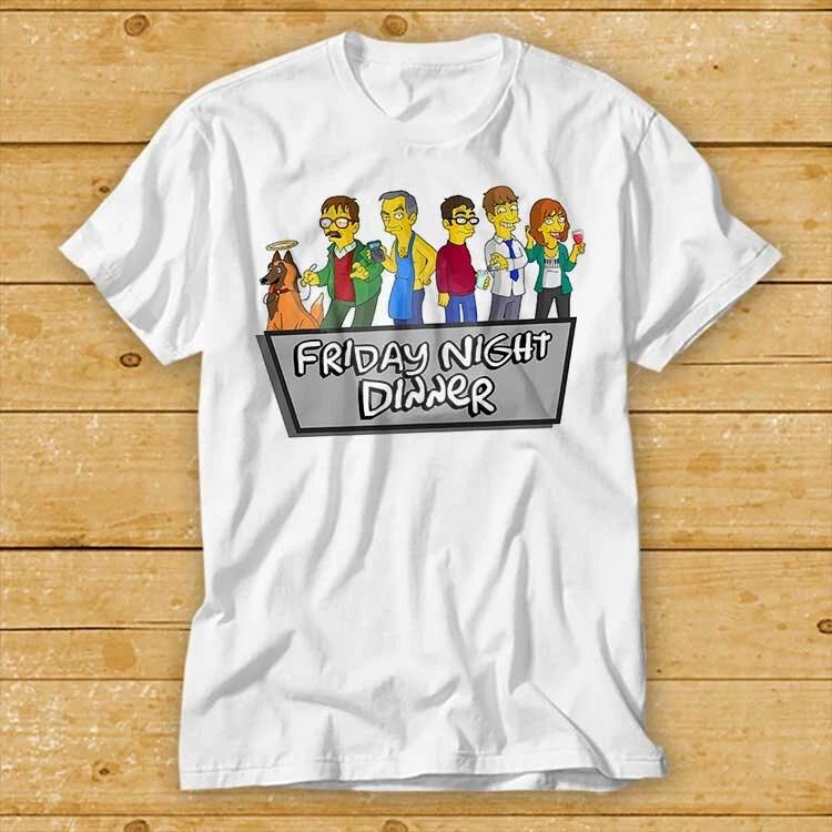 Friday Night Dinner Simpsons Funny Shalom Jackie Wilson Art Top T Shirt 2004 S
