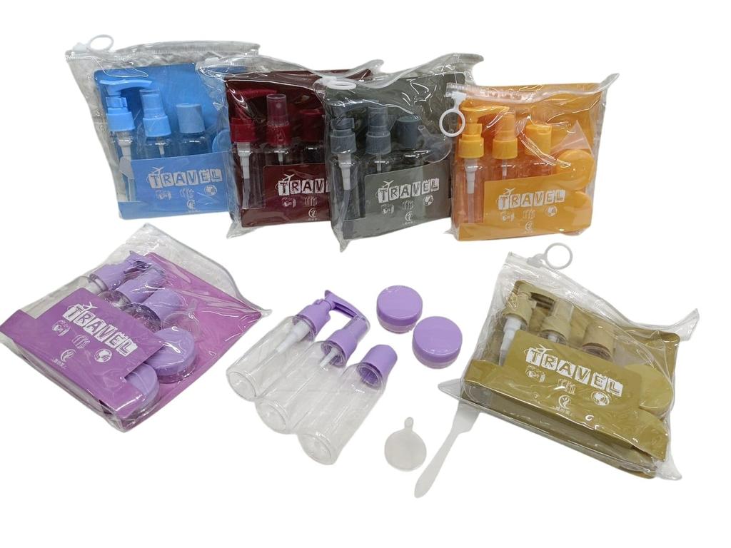 Swadita Travel bottles for Toiletries - 3 in 1 Travel Bottle Kit Set - Leakproof with Lock, Portable Refillable - Use for Shampoo, Body Wash, Face