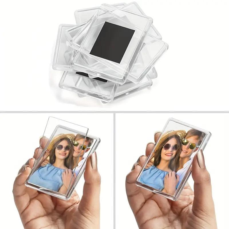 15pcs Blank Picture Frame, Insert Refrigerator Magnet, Semi-Transparent Transparent Acrylic Blank Refrigerator Small Picture Magnet