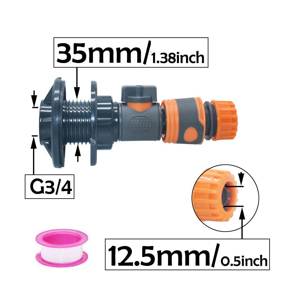 

1/2 3/4 Rain Backet Tank Tap Adapter IBC Water Tank Tap Adapter 16mm 20mm Hose Barb Connector