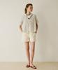 COVERNAT WOMAN Striped Half Shirt Ivory