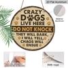 2D Printed Metal Sign In a Vintage Round Shape - Crazy Dog House, Suitable for Both Indoor And Outdoor Use, a Practical Home Decor Metal Sign - Retro
