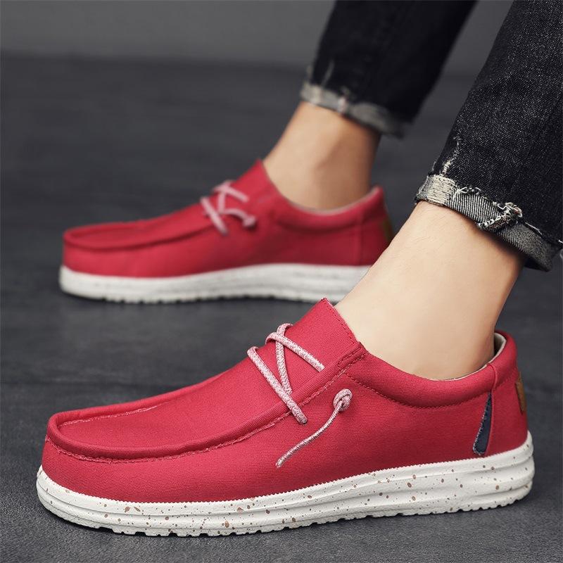 Men's Shoes Large Size Lazy Doudou Shoes Low-top Foot Cover Breathable Casual Loafers Trendy Old Beijing Canvas Shoes