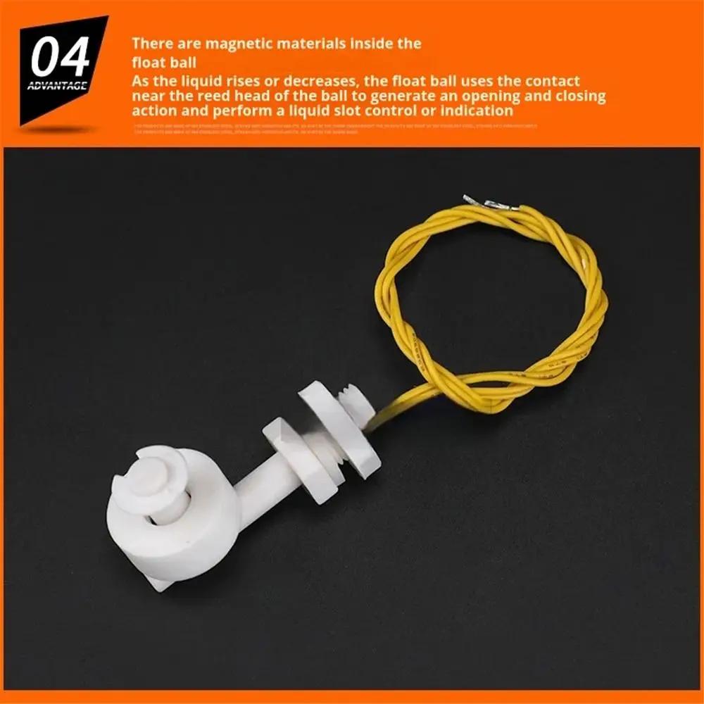 1pcs PP Plastic Side Mount Float Switch Corrosion Resistant 0-110V Liquid Level Sensor Water Level Control Industrial Use