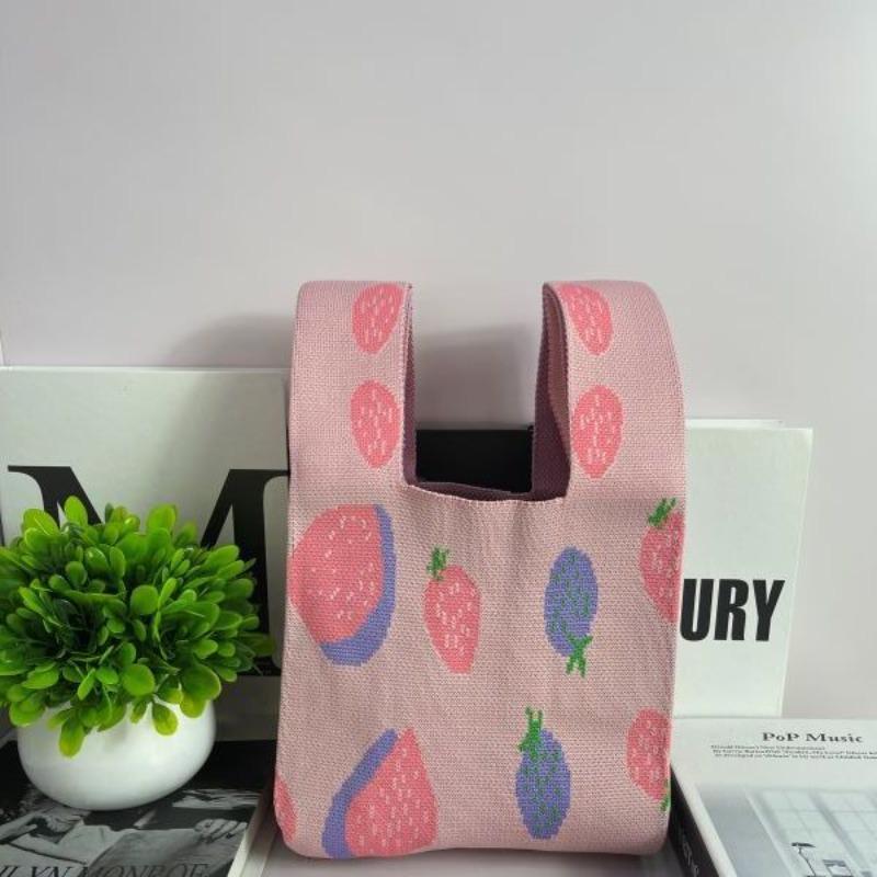 Square Rhombus Rhombus Stripe Geometric Knitted Gift Bag Handbag Handbag Handbag Tote Bag