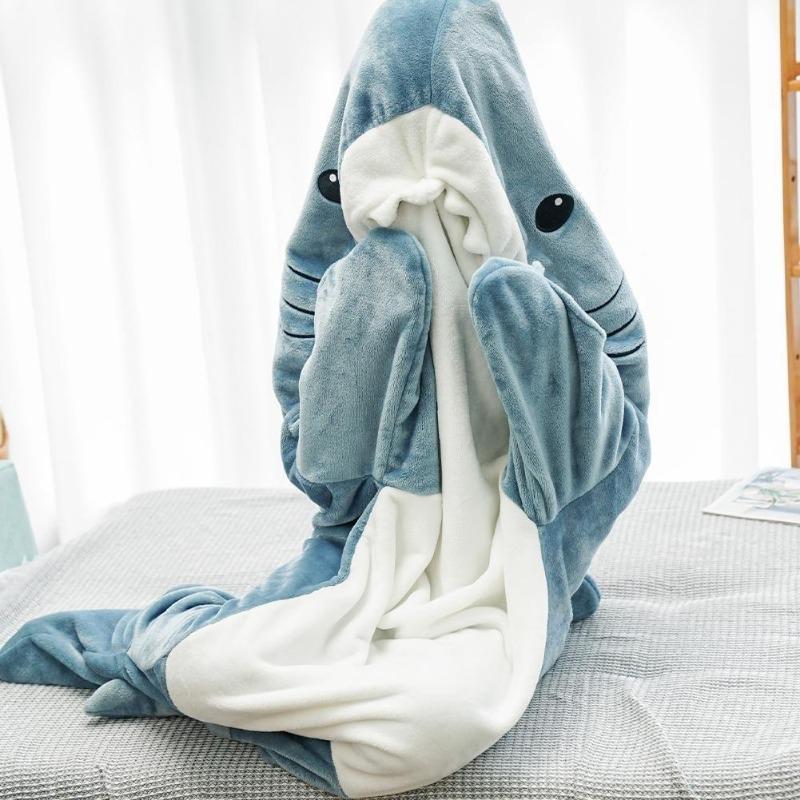 Großer Hai Schlafsack Einteiliger Pyjama Büro Nickerchen Ozean Hai Decke Schal Schlafsack Decke Unisex Zuhause
