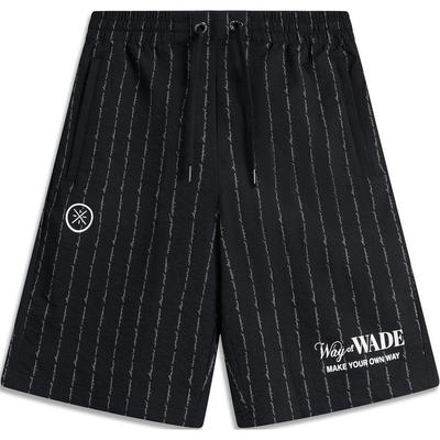 Wade Series Striped Letter Mid-Rise Comfortable Breathable Straight Casual Shorts Men Shorts Black AKSU347-8