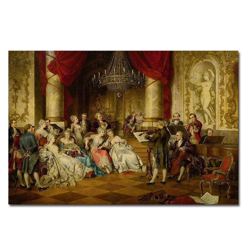 

Винтажная европейская вечеринка, дворец, портрет, картина маслом, постеры и принты, холст, поп-арт, скандинавская настенная картина для гостиной 50x70cm no frame