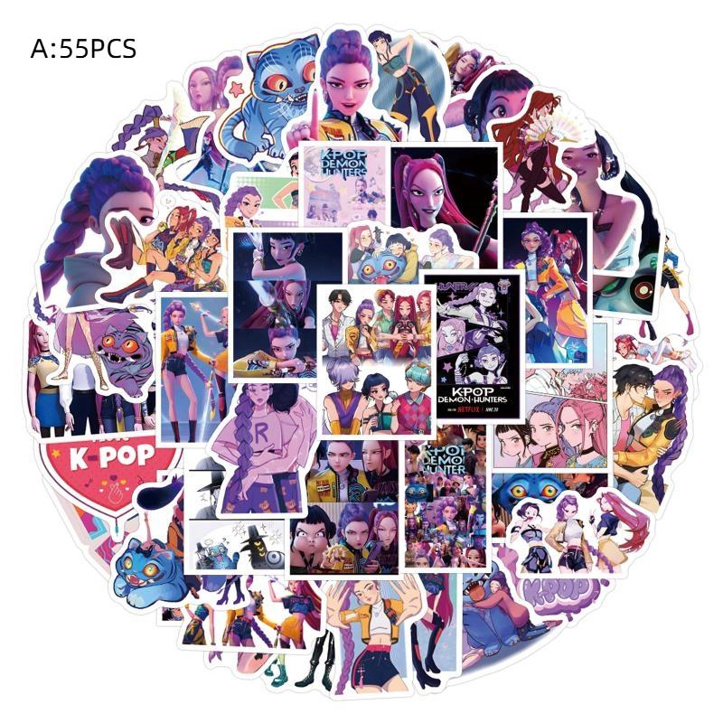 

55/110 Pcs Kpop Demon Hunters Stickers Derpy Tiger Decals For Phone Laptop Suitcase Notebook Skateboard Waterproof Sticker A