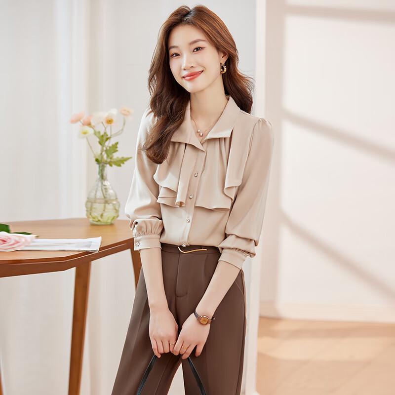Women's French Retro Ruffled Commuter Shirt
