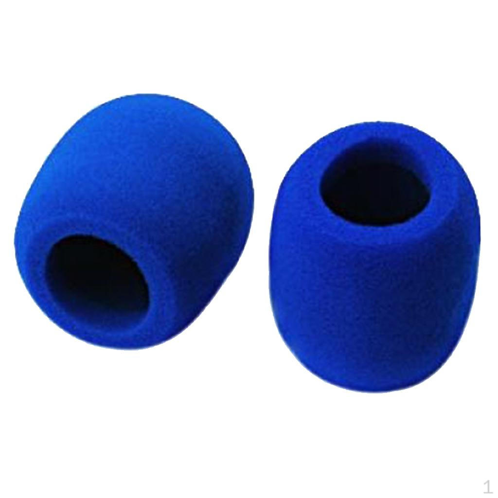 

Pair of Microphone Foam Cover Audio shield Wind Protective Windscreen Blue