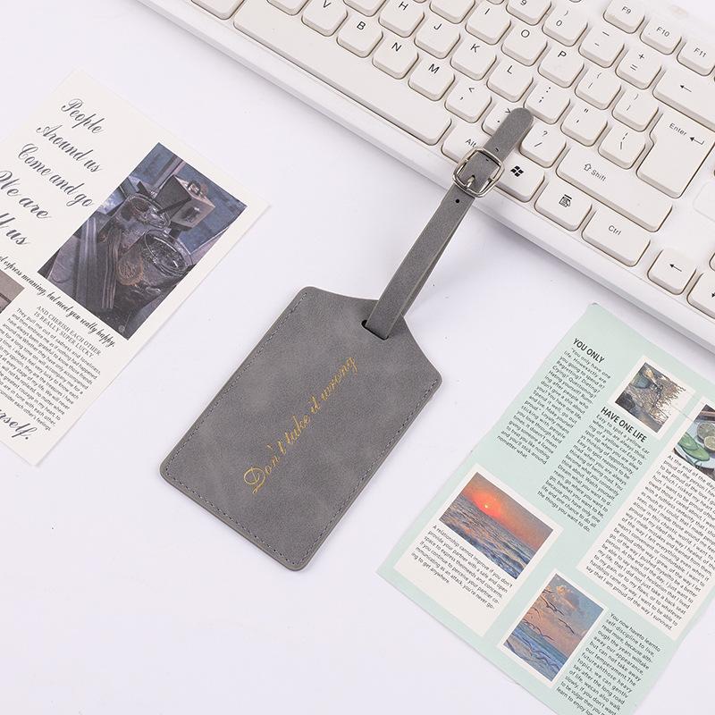PU Leather Business Luggage Tag Suitcase Address Label Luggage Boarding Case Label Name ID Address Clip Travel Accessories