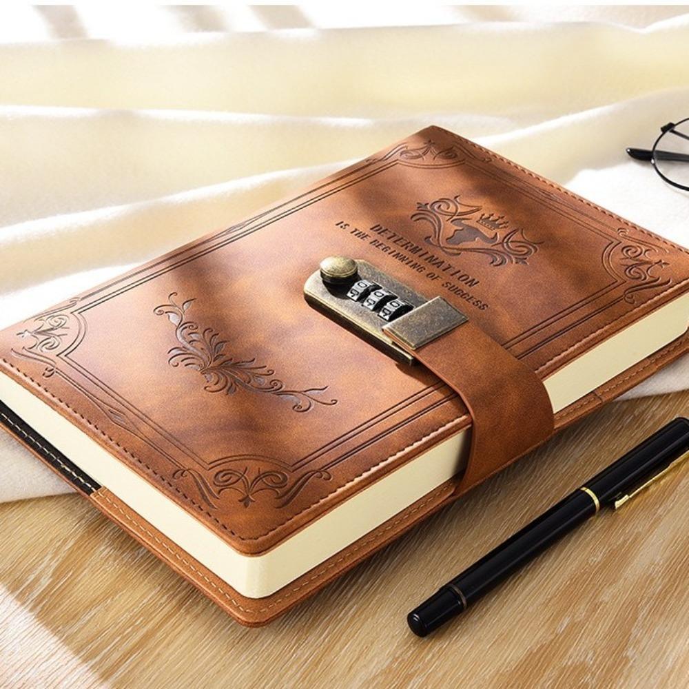 Dazzling Lockable Journal PU Premium Quality Notepad Creative PU Leather Notebook  Office
