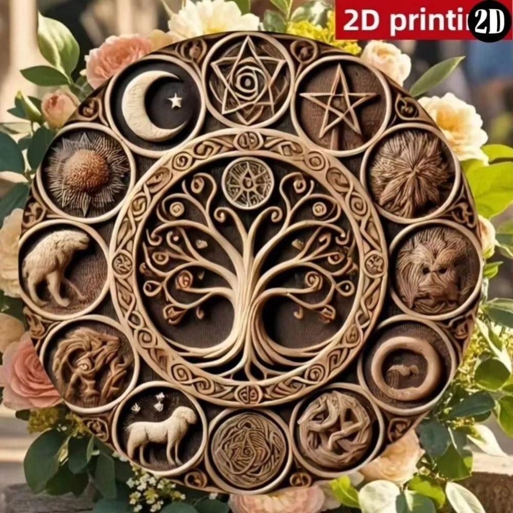 Metal Lotus Mandala Wall Art Spiritual Yoga Decor for Bedroom 20x20 cm