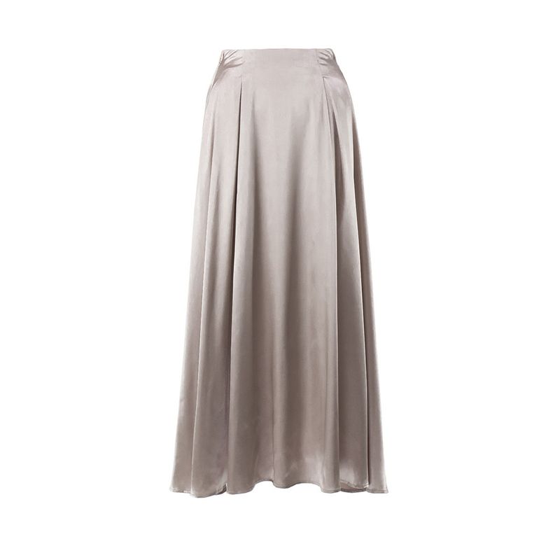 Solid Color Elastic Waist Loose Long Skirt Solid Loose Long Skirt