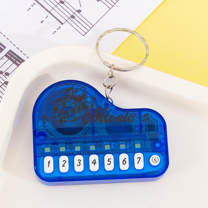 Mini Functional Piano Keychain Playable Buttons Soft Touch Cute Cartoon Music Pattern Creative Gift for Students