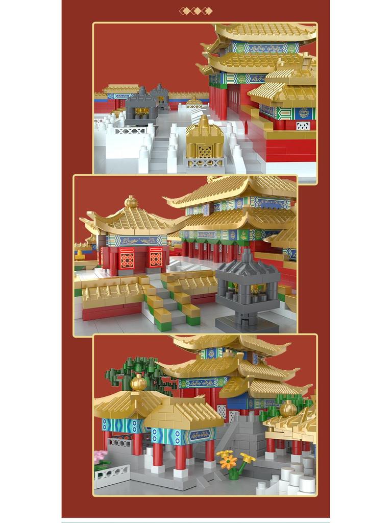 Yu Gao Arhitectură Orașul Interzis Chinezesc Compatibil LEGO Asamblare de Dificultate Ridicată Jucărie Ornamente