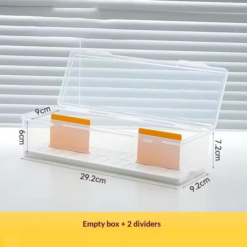 Clear Plastic Compartmentalized Organizer Box Holds Cards Storage Box With Adjustable Divider