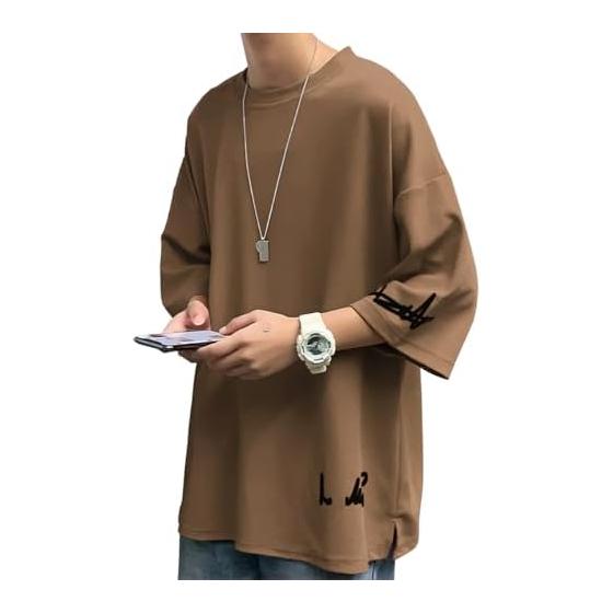 [FLYSKY] Men s Summer Clothing, 3/4 Sleeve, Men s, Large Size, Loose, Short Sleeve, Print, Quick Drying, Breathable, Cool, Simple, Stylish, Cool,
