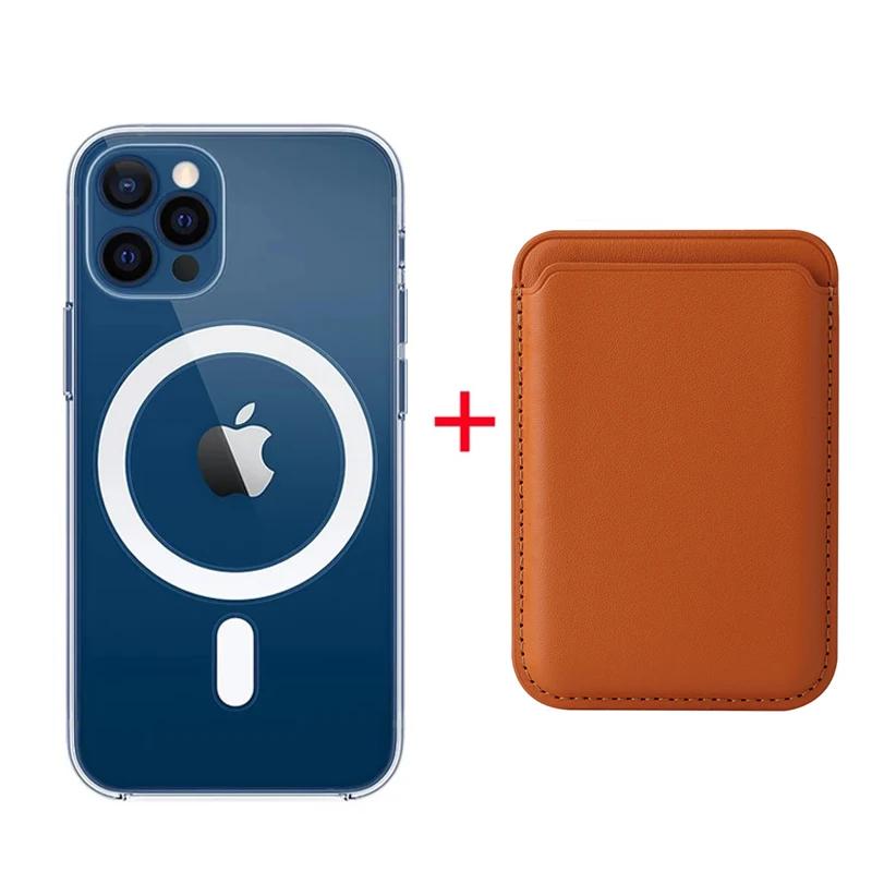 Strong Magnetic Card Holder Wallet Macsafe Case For For Iphone 16 1 14 13 12 Mini 11 Pro Max 7 8 X XS Mag Safe Clear Cover