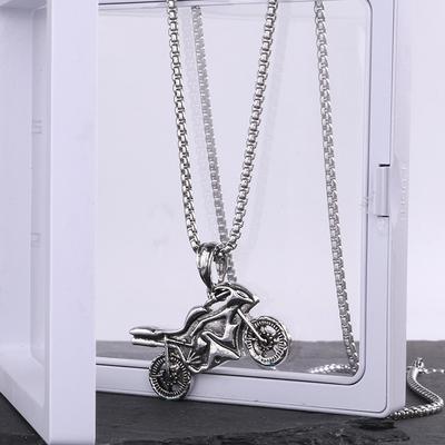Motorrad Anhänger Hip-Hop Schmuck Anhänger Koreanische Version Personalisiert Lange Pulloverkette Herren Hipster Lokomotive Retro Halskette
