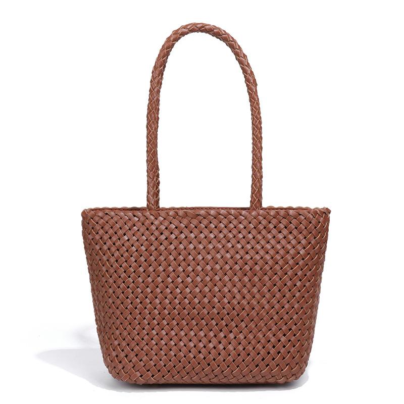 Neuer Gemüsekorb, Damenhandtasche aus echtem Leder, Schulter-Tragetasche, handgeflochtene Tasche, tragbare personalisierte trendige Achseltasche.