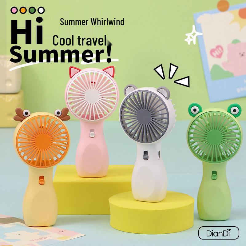 Portable Rechargeable Mini Fan with Three Speeds - Cartoon Design for Kids
